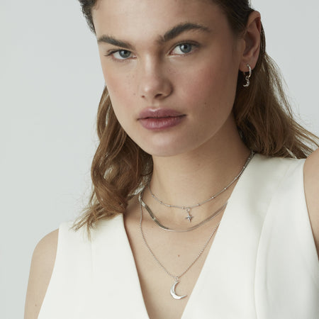 Tiny Star Bead Chain Necklace Gold